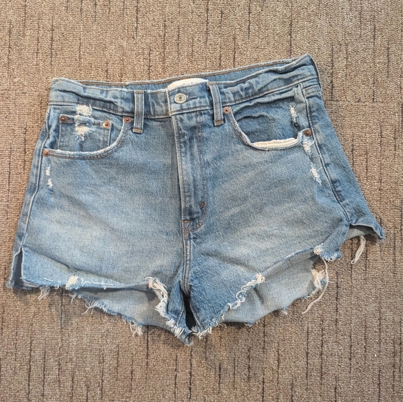 Abercrombie & Fitch Pants - Abercrombie & Fitch The Mom Short High Waisted Distressed Jean Shorts Size 28/6